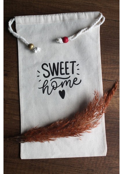 30X40CM - 2 Adet Keten Sweet Home Çok Amaçlı Kese - Saklama Torbası - Bakliyat Kesesi fiyatları