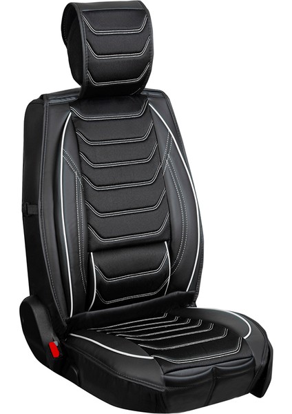 Geely Familia Uyumlu Lüx Deri Oto Koltuk Kılıfı Ön Arka Takım Bursa Serisi Siyah Beyaz indirimleri