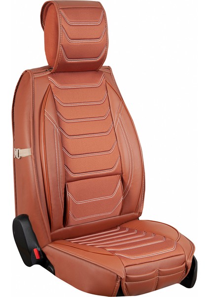 Honda Civic Uyumlu Lüx Deri Oto Koltuk Kılıfı Ön Arka Takım Kemer Serisi Tarçın indirimleri