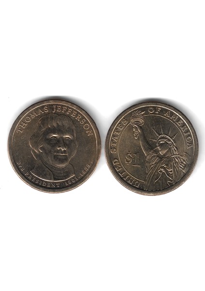 Amerika 2010 Yılı Thomas Jefferson Başkanlar Serisi Hatıra 1 Dolar Çil
