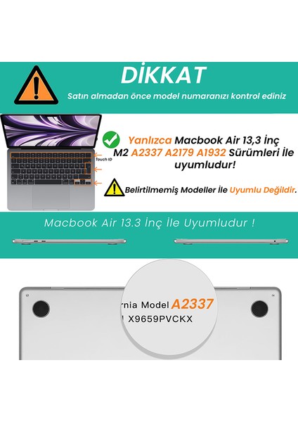 Macbook Air M1 Çip Uyumlu A2337 A1932 A2179 13.3″ Ile Uyumlu Slate Matte Guard Macbook Kılıfı