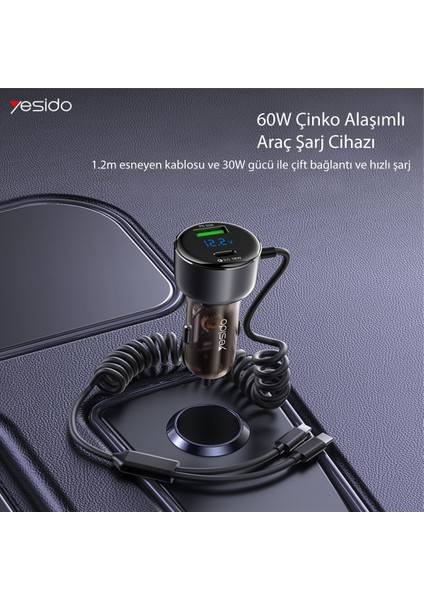 Göstergeli 1 Adet 18W USB / 1 Adet 30W Type-C ve Dahili 30W Type-C ile 20W Lightning Kablolu