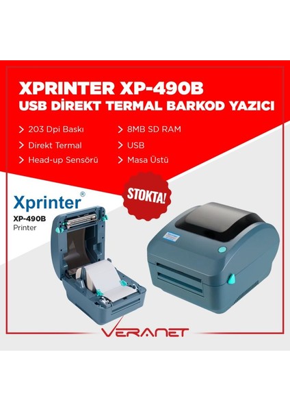 Xprinter XP-490B Direkt Termal Barkod Yazıcı fırsatları