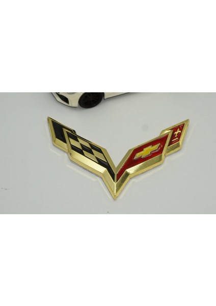 Chevrolet Corvette C6 C7 Logo Bagaj 3m 3D Metal Logo Amblem