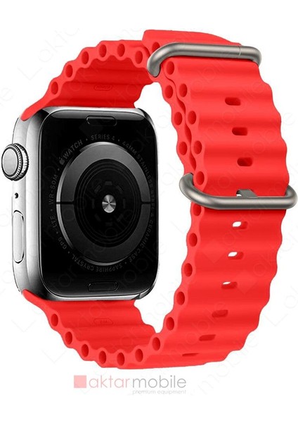 Apple Watch 9 45 mm Uyumlu Silikon Ocean Kordon Silindirik Geometri Kayış