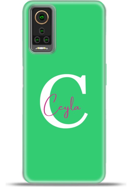 General Mobile Gm 22 Pro Kılıf Silikon Esnek Kamera Koruma Kişiye Özel Isim Harf Zao Yeşil - C