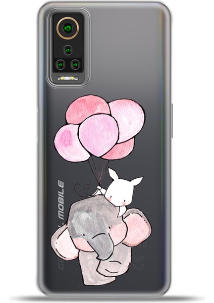 General Mobile Gm 22 Pro Kılıf Esnek Silikon Kamera Koruma 4K Desenli Özel Tasarım - Fil Tavşan