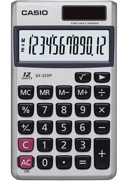 Hesap Makinesi Cep Tipi 12 Haneli Güneş Enerjili SX320P
