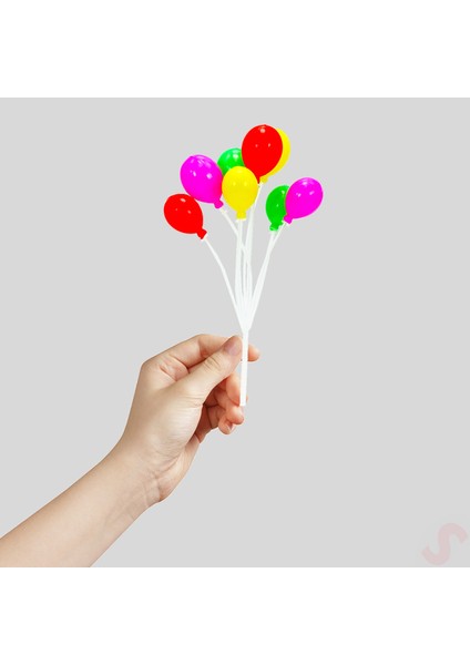 Plastik Minyatür 8'li Demet 17CM Teraryum Obje - Balon
