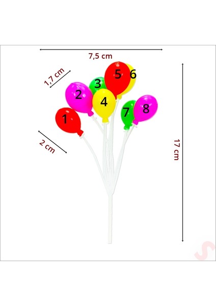 Plastik Minyatür 8'li Demet 17CM Teraryum Obje - Balon fiyatları
