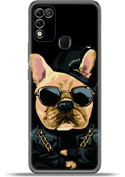 Infinix Hot 11 Play Kılıf Esnek Silikon Kamera Koruma 4K Desenli Özel Tasarım - Rap Pug