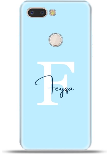 General Mobile Gm9 Pro Kılıf Silikon Esnek Kamera Koruma Kişiye Özel Isim Harf Zao Mavi - F