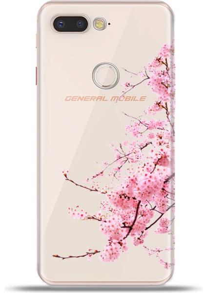 General Mobile Gm9 Pro Kılıf Esnek Silikon Kamera Koruma 4K Desenli Özel Tasarım - Sakura