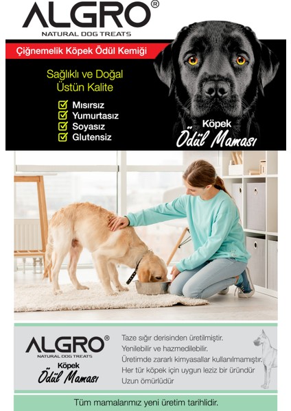 Doğal Ödül Kemiği %100 Sığır Derisi 7,5 cm 25 Gr. x 8 Adet Pakette Yenilebilir Çiğneme Kemiği