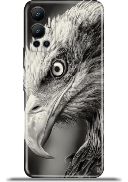 Infinix Hot 12 Kılıf Esnek Silikon Kamera Koruma 4K Desenli Özel Tasarım - Profil Kartal