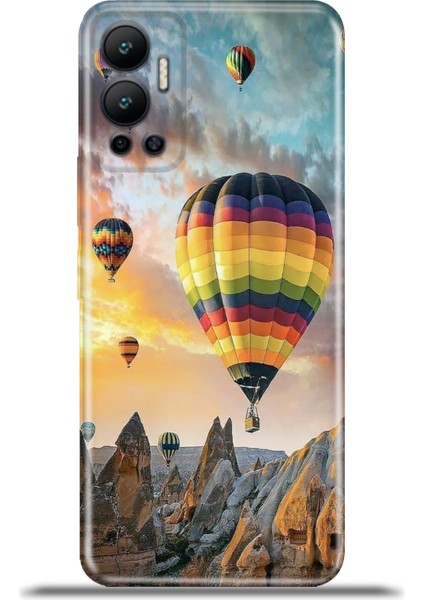 Infinix Hot 12 Kılıf Esnek Silikon Kamera Koruma 4K Desenli Özel Tasarım - Kapadokya Balon