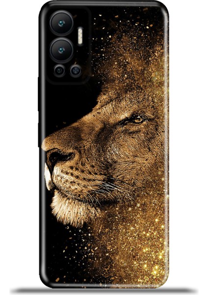 Infinix Hot 12 Kılıf Esnek Silikon Kamera Koruma 4K Desenli Özel Tasarım - Asil Aslan