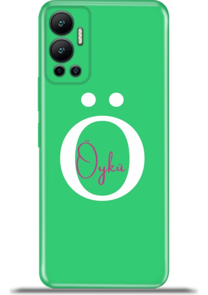 Infinix Hot 12 Kılıf Silikon Esnek Kamera Koruma Kişiye Özel Isim Harf Zao Yeşil - Ö