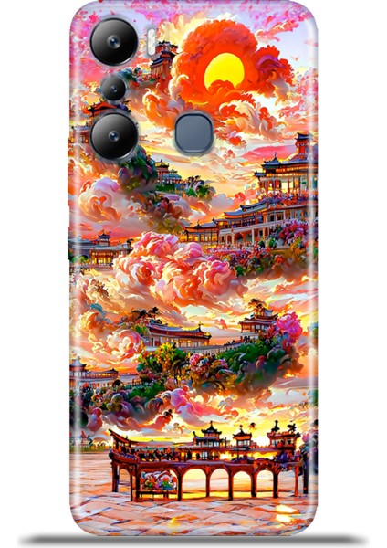 Infinix Hot 20I Kılıf Esnek Silikon Kamera Koruma 4K Desenli Özel Tasarım - Uzak Doğu