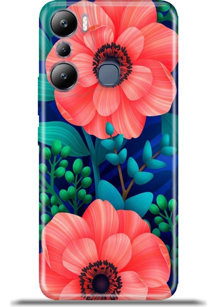 Infinix Hot 20I Kılıf Esnek Silikon Kamera Koruma 4K Desenli Özel Tasarım - Manolya