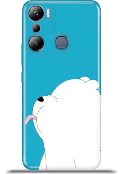 Infinix Hot 20I Kılıf Esnek Silikon Kamera Koruma 4K Desenli Özel Tasarım - Ciddi Ayı