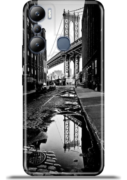 Infinix Hot 20I Kılıf Esnek Silikon Kamera Koruma 4K Desenli Özel Tasarım - Manhattan Bridge