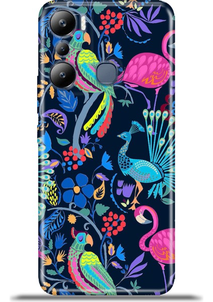 Infinix Hot 20I Kılıf Esnek Silikon Kamera Koruma 4K Desenli Özel Tasarım - Retro Kuşlar