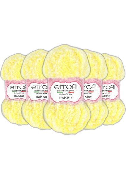Rabbit Kürk El Örgü Ipi (5 x 100 Gr) - 72165 Sarı