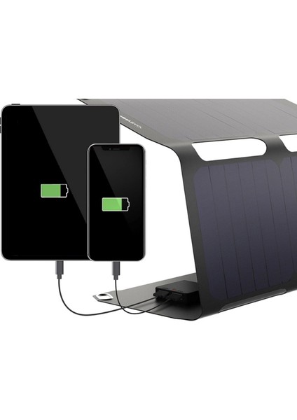 Güneş Enerji Paneli 28W Solar Panel, Katlanır, USB Çıkışlı, Su Geçirmez, Çizilmey Dayanıklı Panel