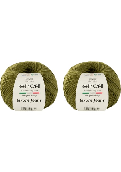 Jeans Amigurimi & Motif El Örgü Ipi (2 x 50 Gr) - 026 Küf Yeşil