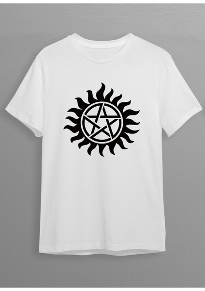 Pentagram Baskılı Unisex T-Shirt HC027