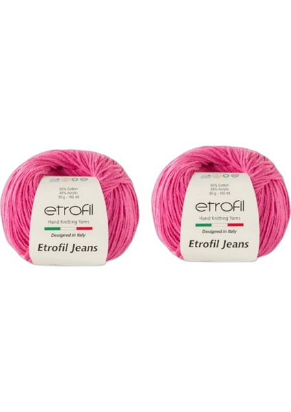 Jeans Amigurimi & Motif El Örgü Ipi (2 x 50 Gr) - 10 Koyu Pembe fiyatları