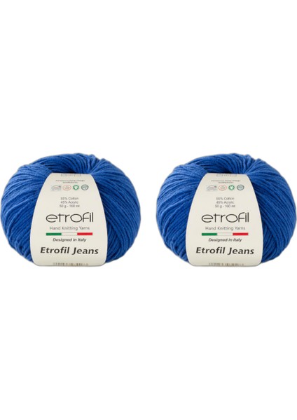 Jeans Amigurimi & Motif El Örgü Ipi (2 x 50 Gr) - 019 Sa x Mavi
