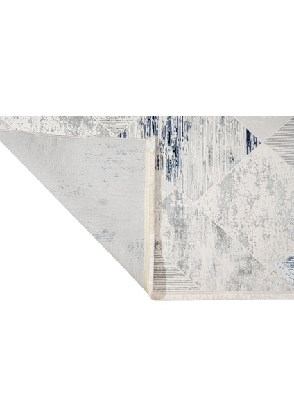 Sycamore Pamuk Taban Polyester Geometrik Desenli Mavi Halı fırsatları
