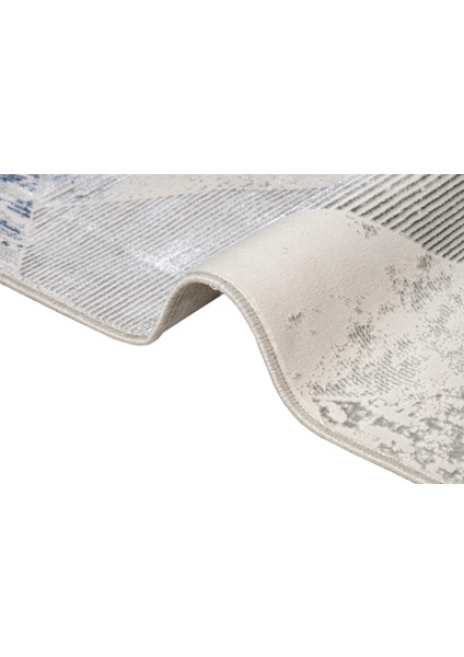 Sycamore Pamuk Taban Polyester Geometrik Desenli Mavi Halı indirimleri