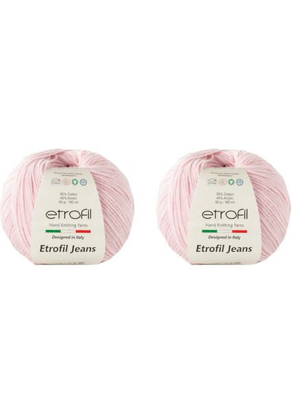 Jeans Amigurimi & Motif El Örgü Ipi (2 x 50 Gr) - 033 Açık Pembe fiyatları