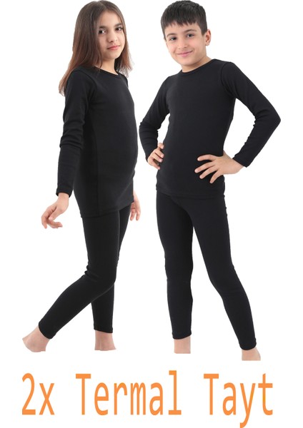 2'li Unisex Pamuklu Termal Çocuk Tayt |şardonlu Termal Içlik fiyatları