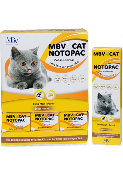 Cat Vitamin Paste 50 gr ve Mvb Notopac Peynirli Kedi Macunu 50 gr 2'li Ekonomik Set modelleri