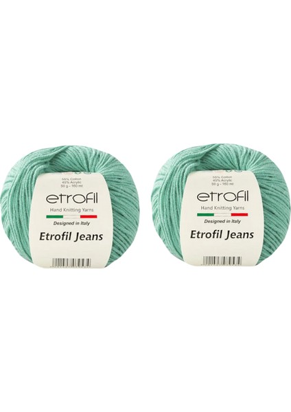 Jeans Amigurimi & Motif El Örgü Ipi (2 x 50 Gr) - 054 Su Yeşili fiyatları