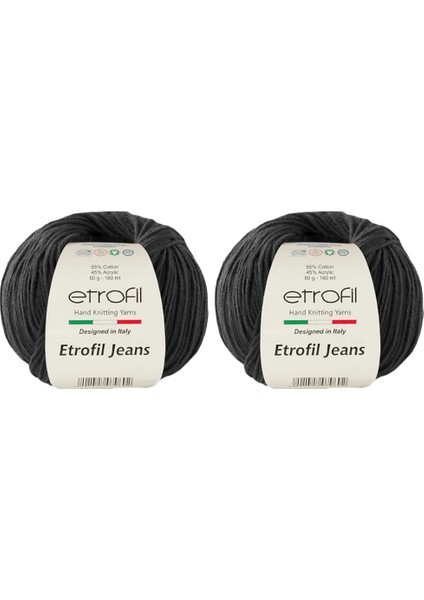 Jeans Amigurimi & Motif El Örgü Ipi (2 x 50 Gr) - 042 Siyah