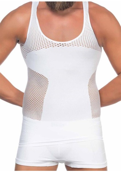 Toparlayıcı Sıkılaştırıcı Emay Fileli Erkek Korse Atlet Beyaz fiyatları