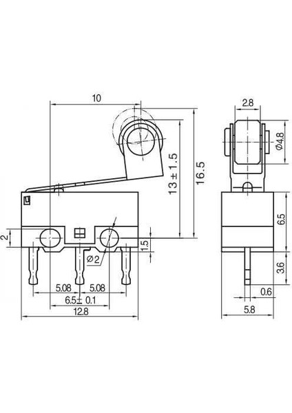 5 Adet Mini Micro Switch Makaralı Paletli KW10 Z4P