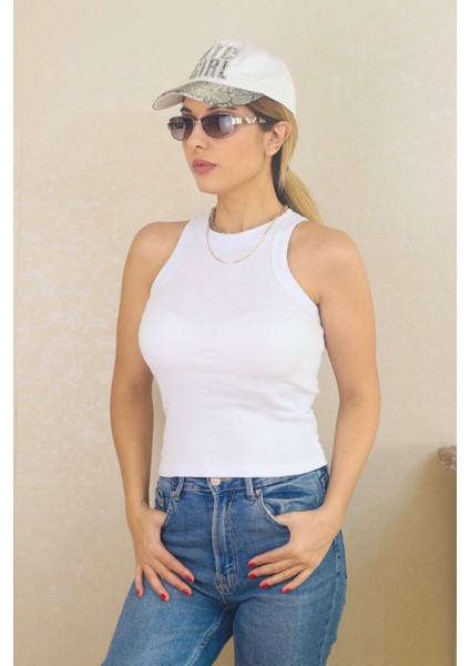 Kadın 3’lü Premium Doku Pamuklu Fitilli Atlet Beyaz, Siyah , Gri modelleri