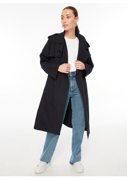 Lacivert Kadın Pardösü F3WL-TRC1