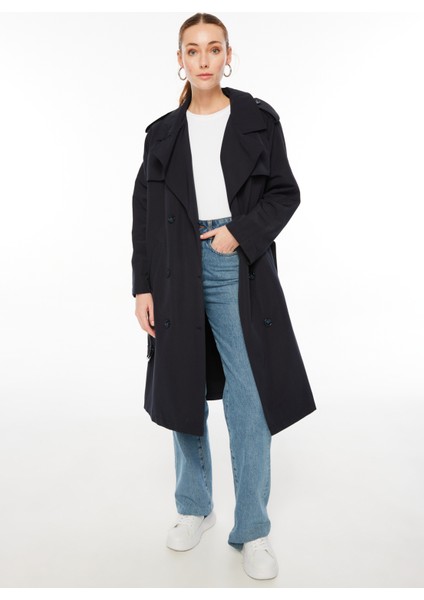 Lacivert Kadın Pardösü F3WL-TRC1 modelleri