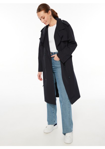 Lacivert Kadın Pardösü F3WL-TRC1 fırsatları