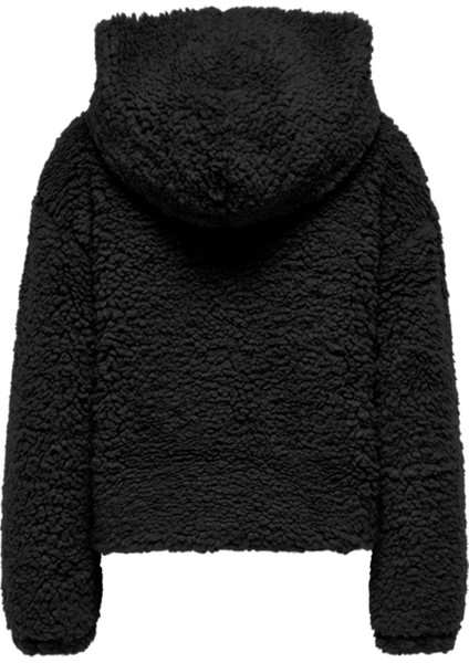 Normal Siyah Kadın Ceket Onlellıe Sherpa Hooded Jacket cc O fiyatları