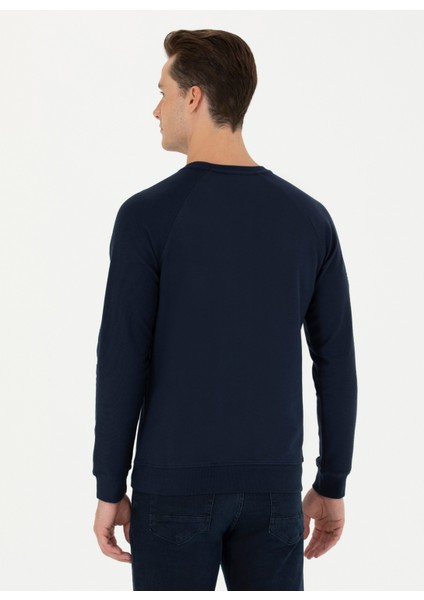 Bisiklet Yaka Lacivert Erkek Sweatshirt Narva indirimleri