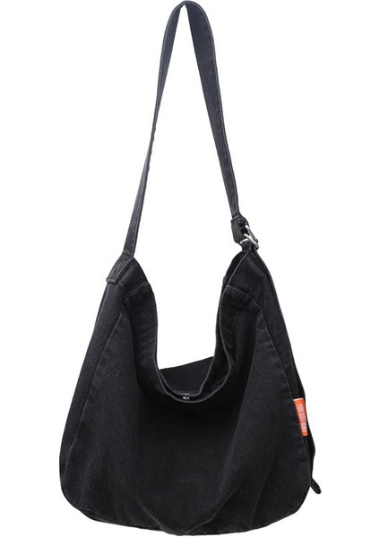 Denim Crossbody Çanta Çift Öğrenci Yumuşak Kumaş Omuz Çantası (Yurt Dışından)