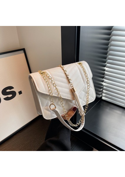 Batı Tarzı Tek Omuz Çapraz Askılı Çanta, Çok Yönlü Küçük Kare Çanta, Kadınlar Için Üst Düzey Püsküllü Çanta (Yurt Dışından)